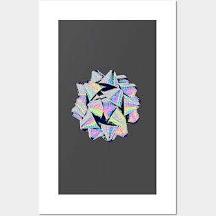 Silver Holographic Bow Posters and Art